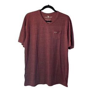 Marc Ecko mens maroon cotton blend v-neck t-shirt size XL